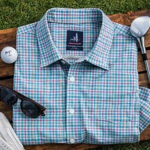 Johnnie-O Prep-formance Plaid Button Down Shirt Mens XL Stretch Golf Performance